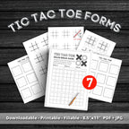 Printable Tic Tac Toe Forms x7