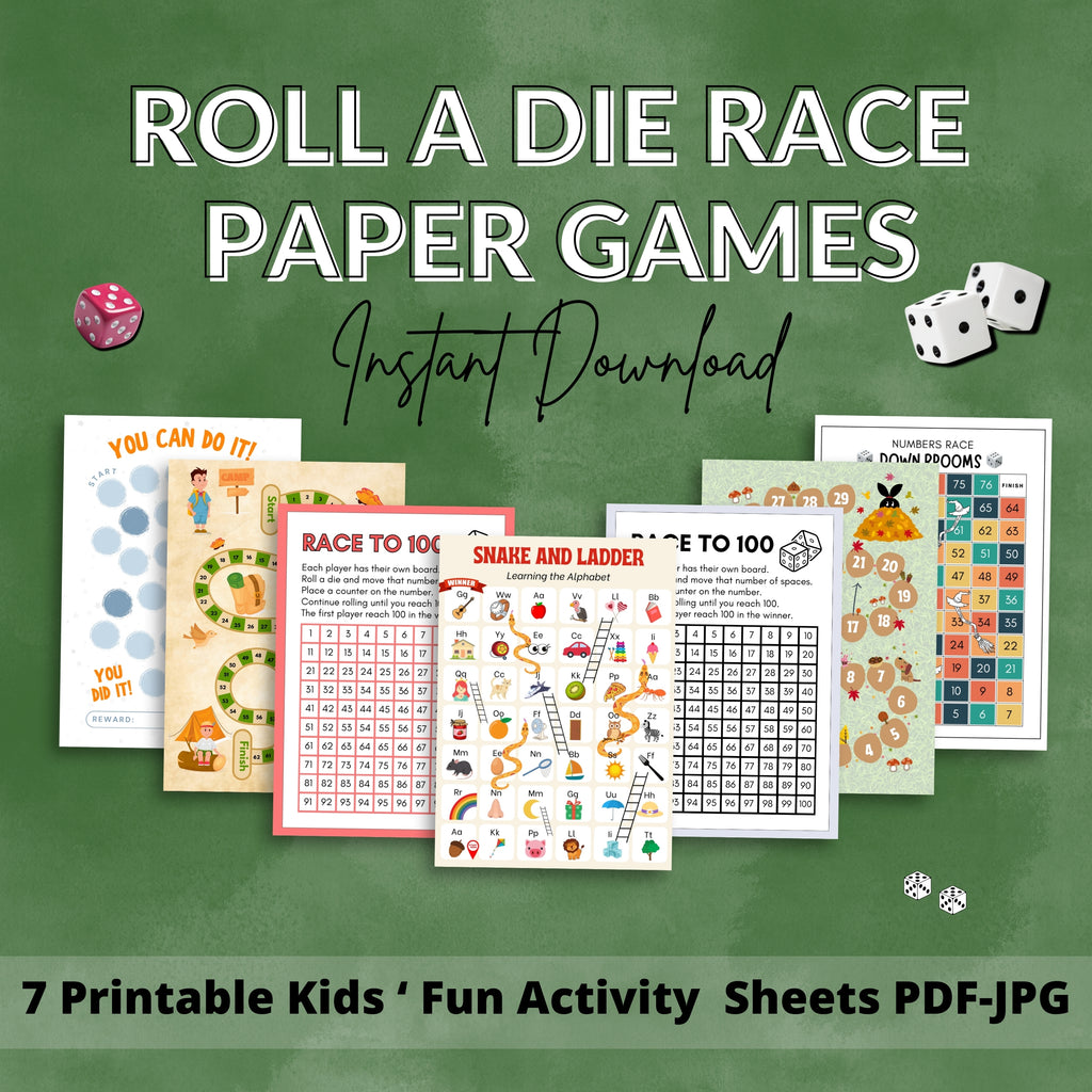 7 Roll A Die Race Paper Games