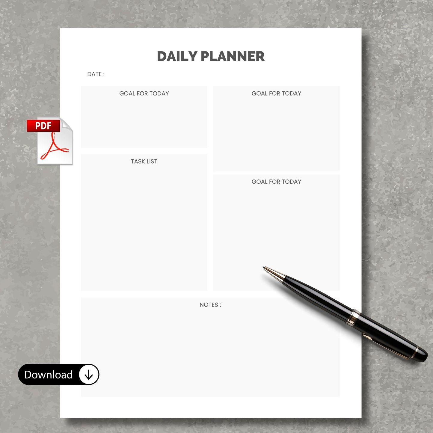 Daily Planner PDF Sheet V1