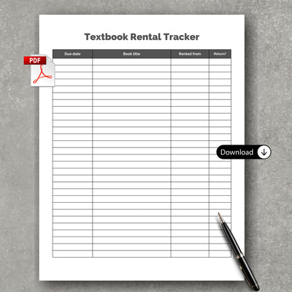 Textbook Rental Tracker