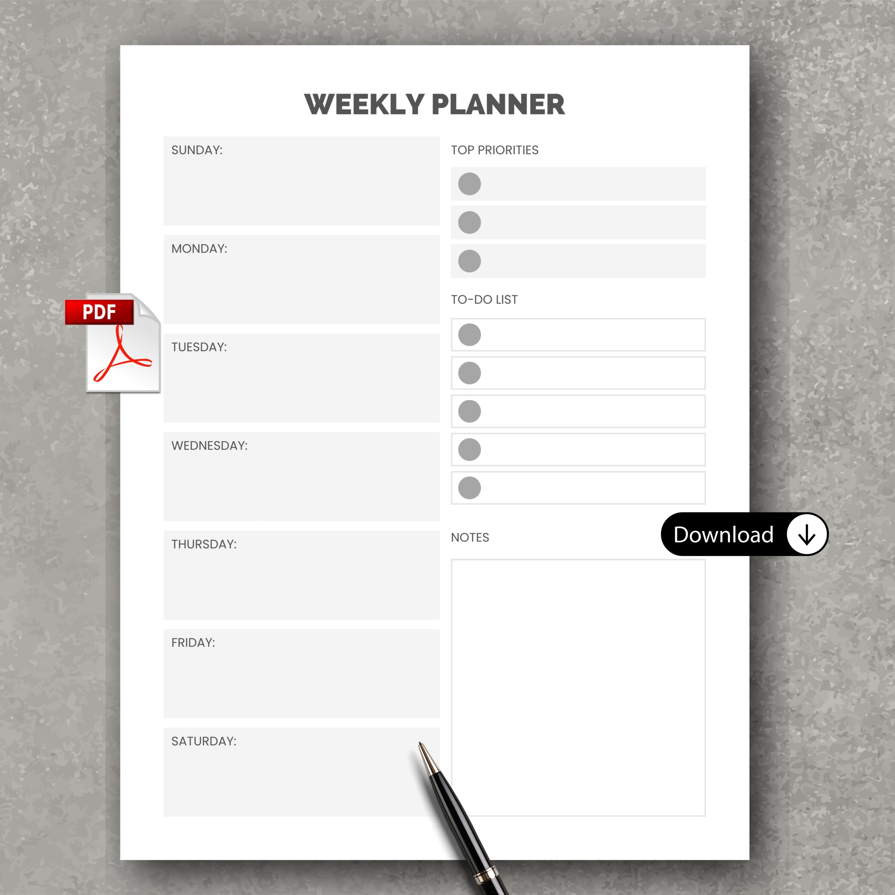 Weekly Planner PDF V2