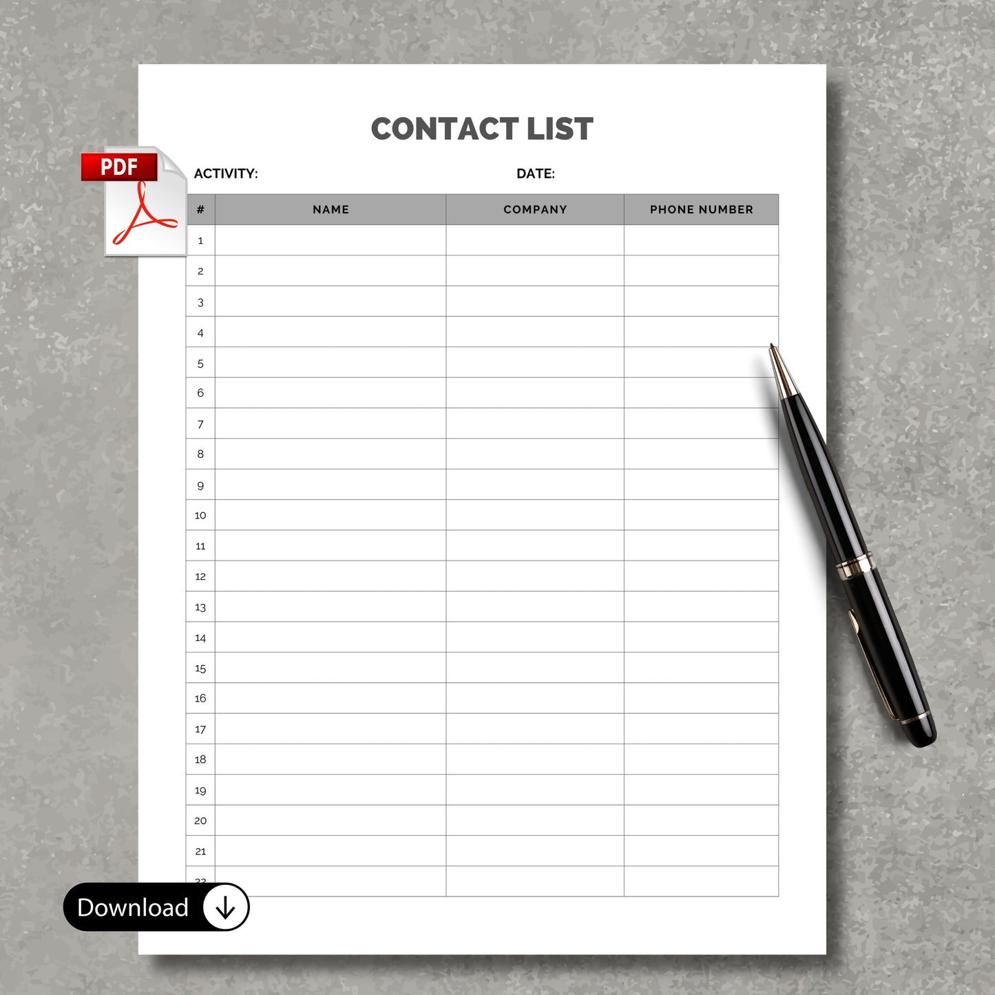 Contact List PDF Paper V1