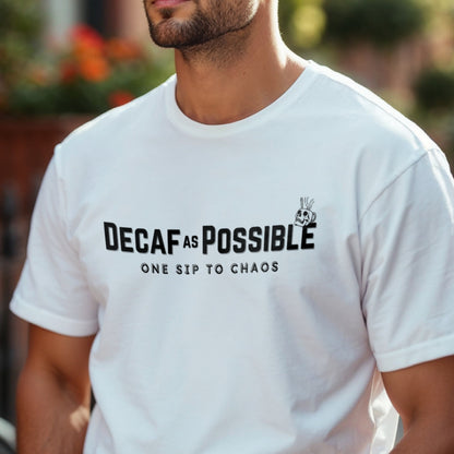 Decaf As Possible One Sip To Chaos - Funny Coffee Statement Artwork