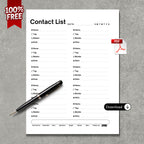 Contact List PDF