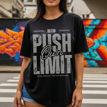 Push Own Limit - Urban Grunge Motivational Self-Challenge Empowerment Statement Artwork