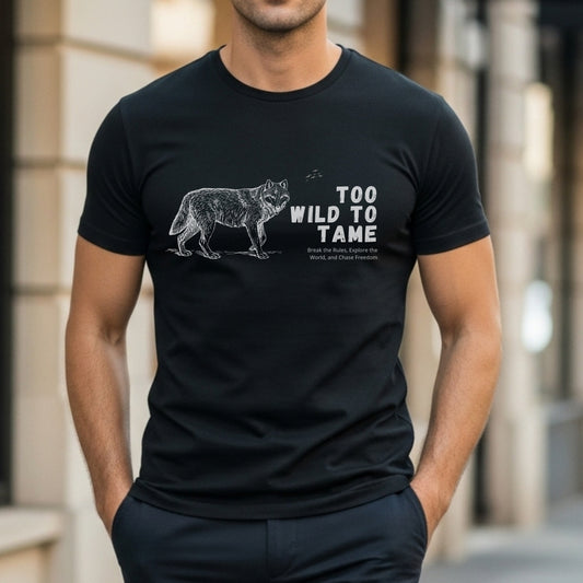 Too Wild To Tame - Wolf Freedom Philosophy Statement Artwork