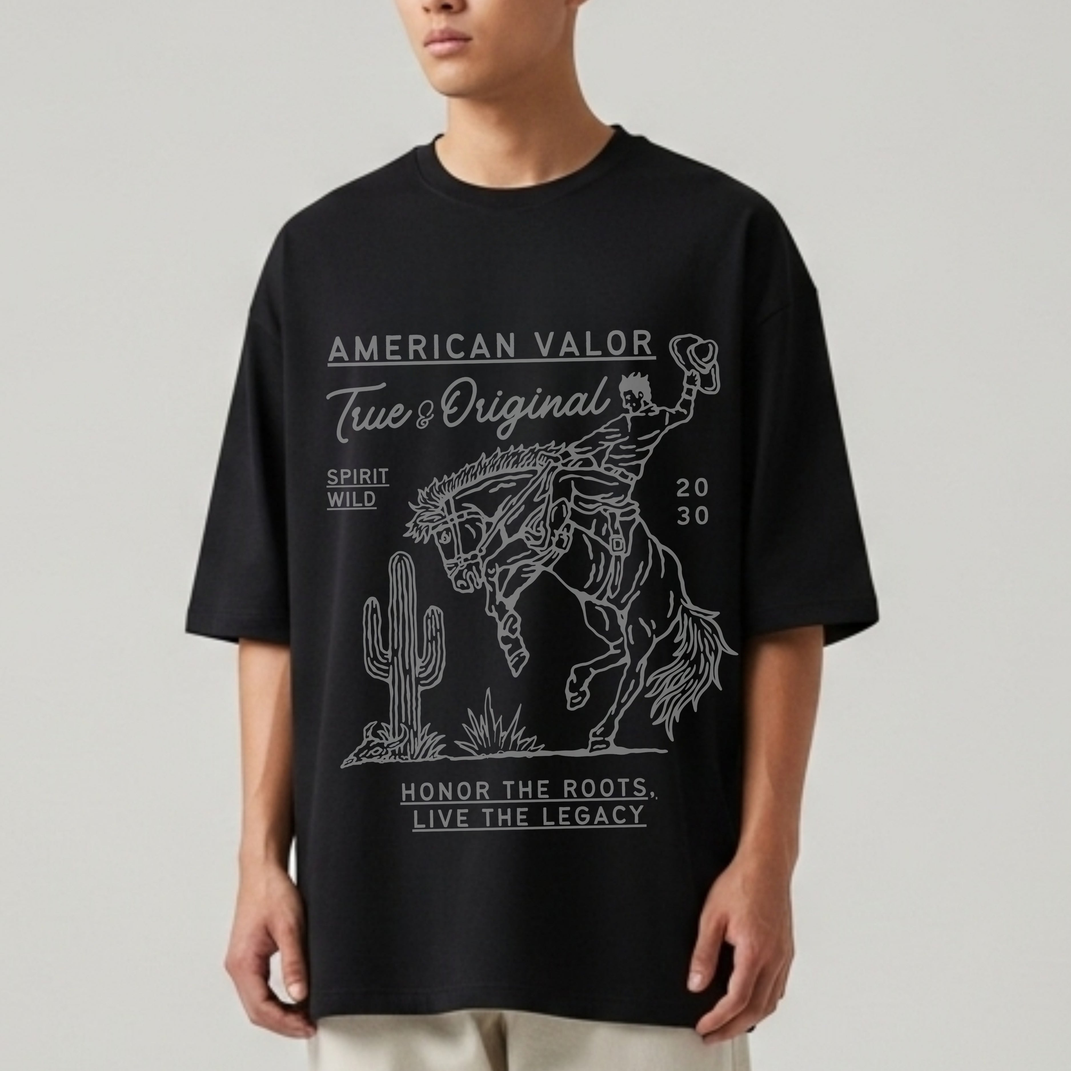 American Valor True Original Spirit Wild - Cowboy Rodeo Heritage Statement Artwork