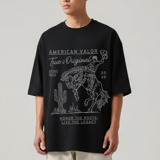 American Valor True Original Spirit Wild - Cowboy Rodeo Heritage Statement Artwork