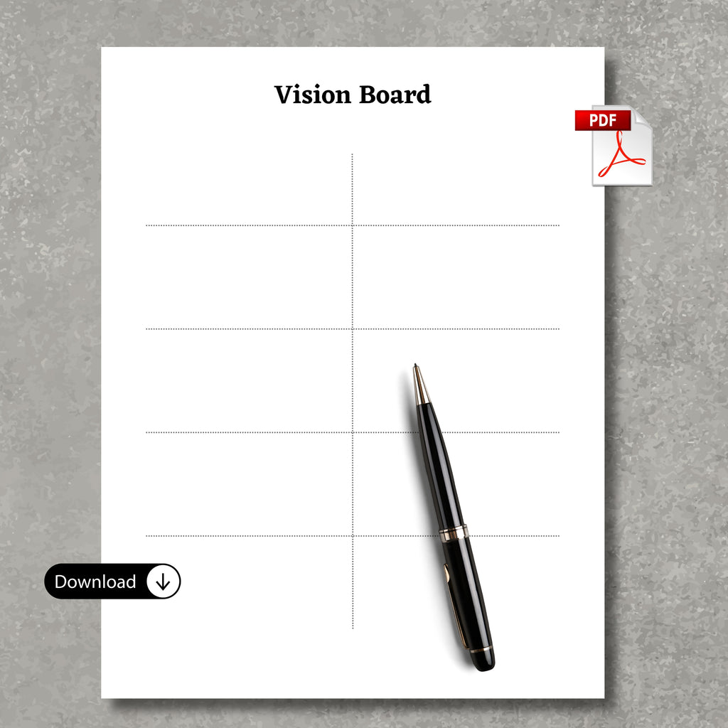 Vision Check Paper Vision Board Template Paper Sheet – NewGen DIY