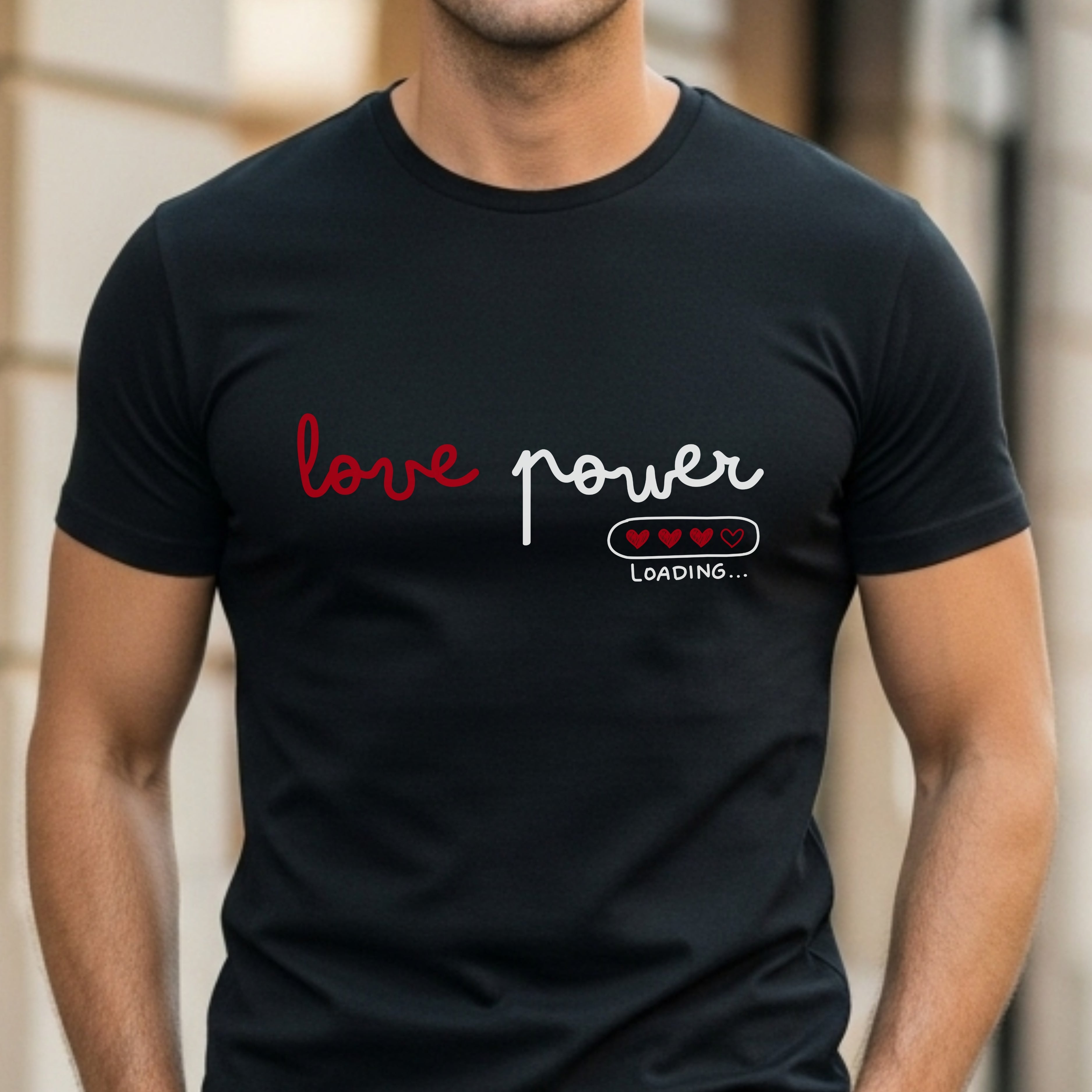 Love Power Loading - Romantic Loading Bar Statement Artwork