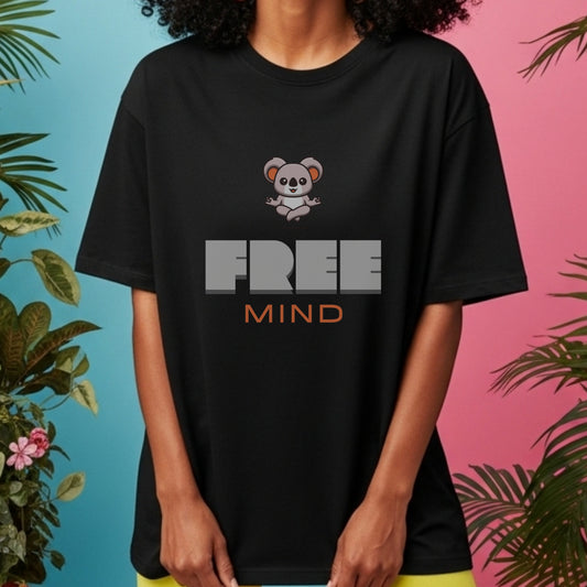 Free Mind - Cute Meditating Koala Zen Mindfulness Mental Freedom Statement Artwork
