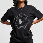 Patience Kindness Faith Love - Circular Virtue Dove Peace Statement Artwork