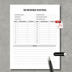 30 Weeks Saving Tracker