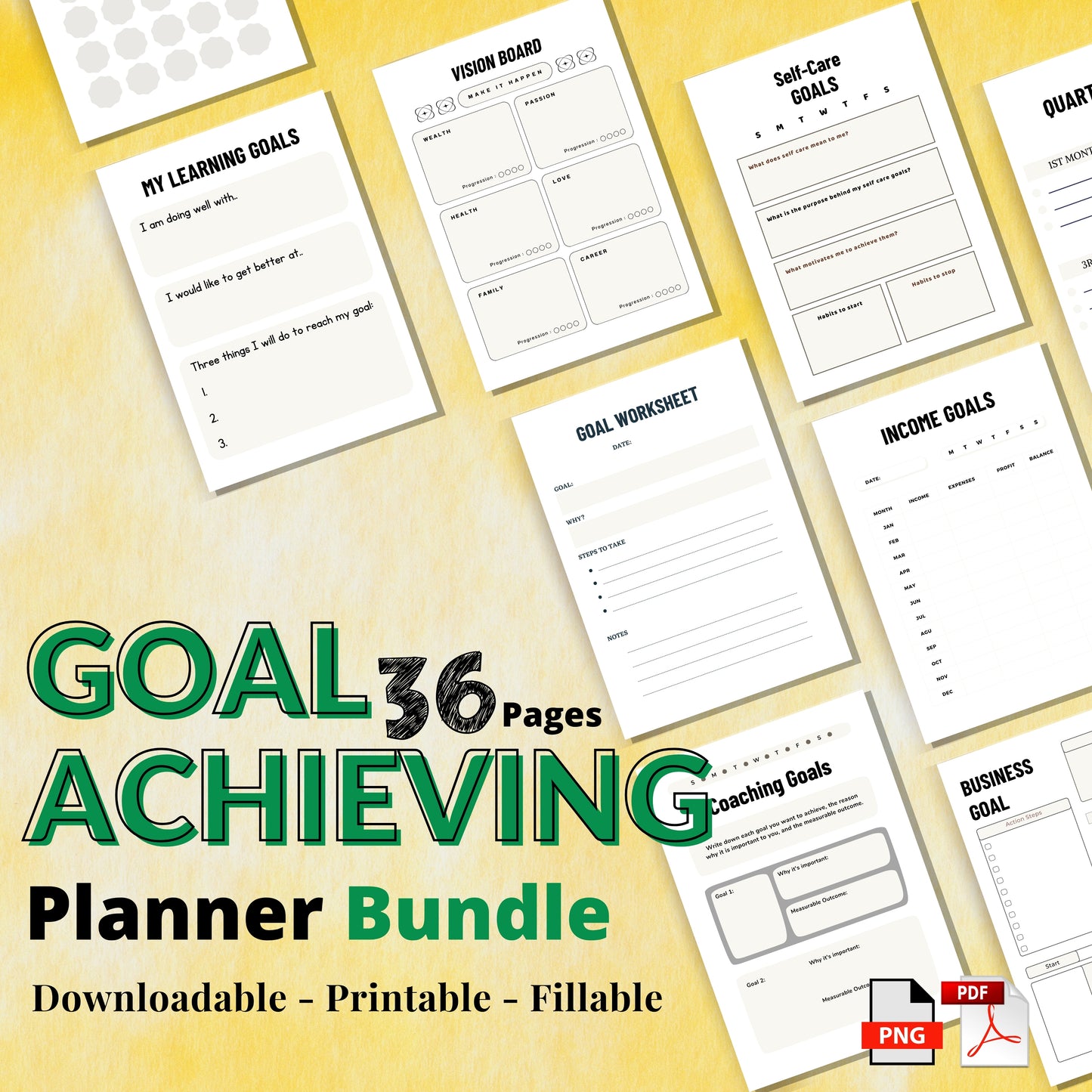 Goal Achieving Planner Bundle