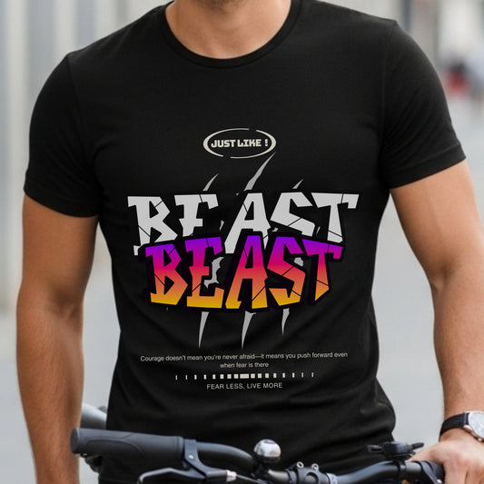 Just Like Beast - Bold Gradient Motivational Statement Artwork