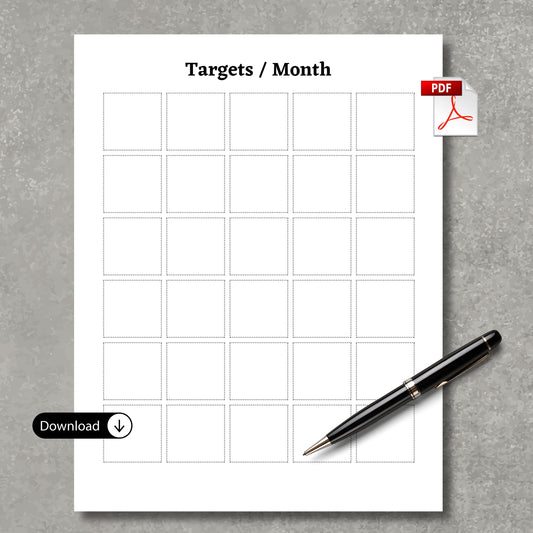 Targets/Month Planner