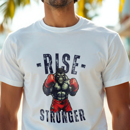 Rise Stronger - Boxing Gorilla Fitness Motivational Statement Artwork