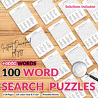 100 Word Search Adult For Teen & Adult +4000 Words