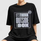 Let's Think Outside The Box - Bold Typography Daisy Flower Creative Mindset Statement Artwork