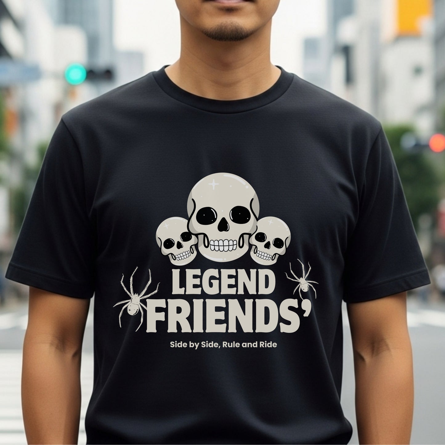 Legend Friends Side By Side Rule and Ride - Skull Spider Statement Artwork