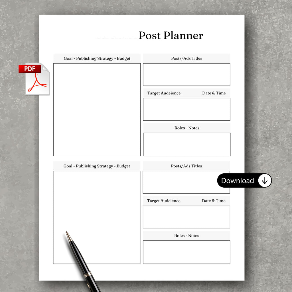 Post Publishing Planner
