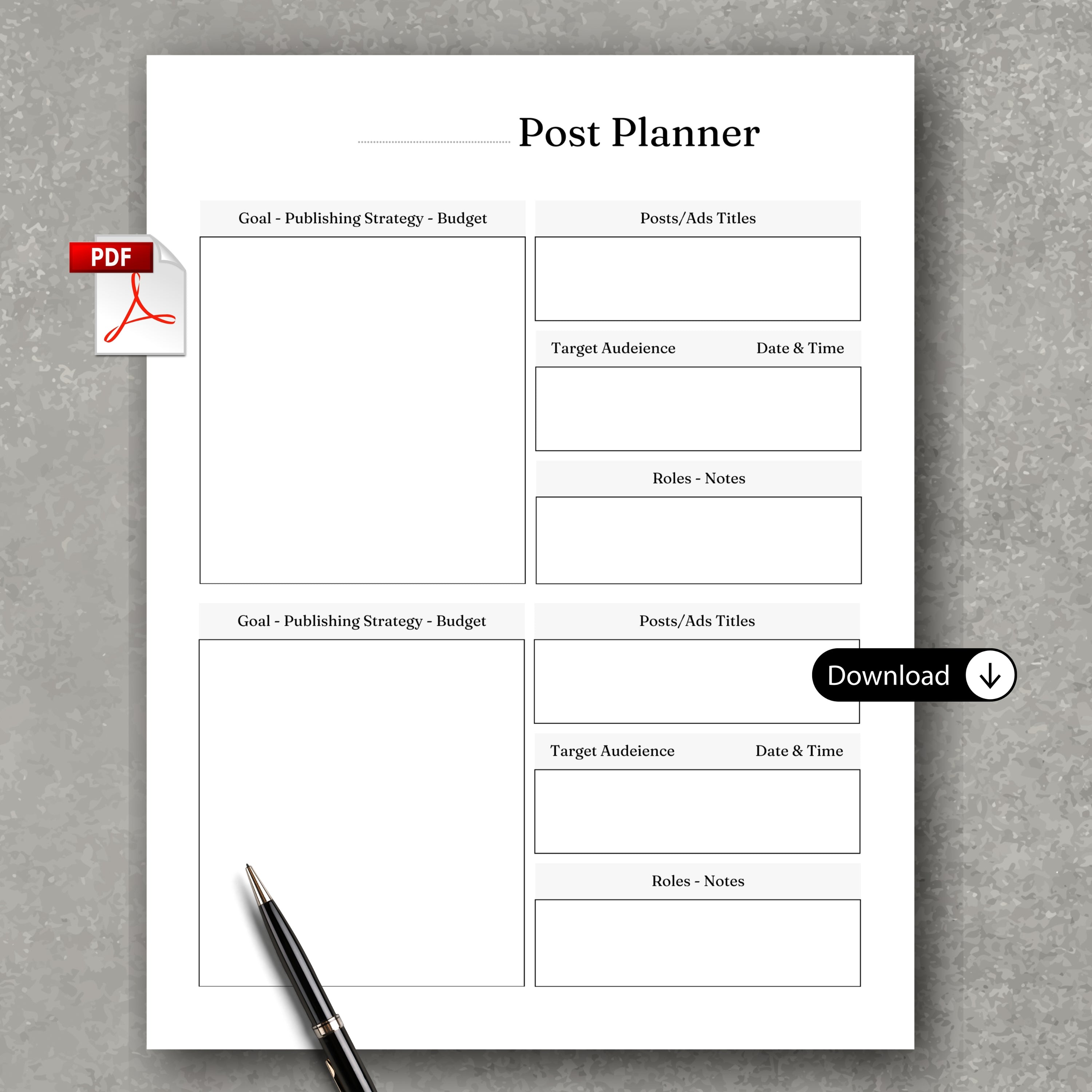 Post Publishing Planner
