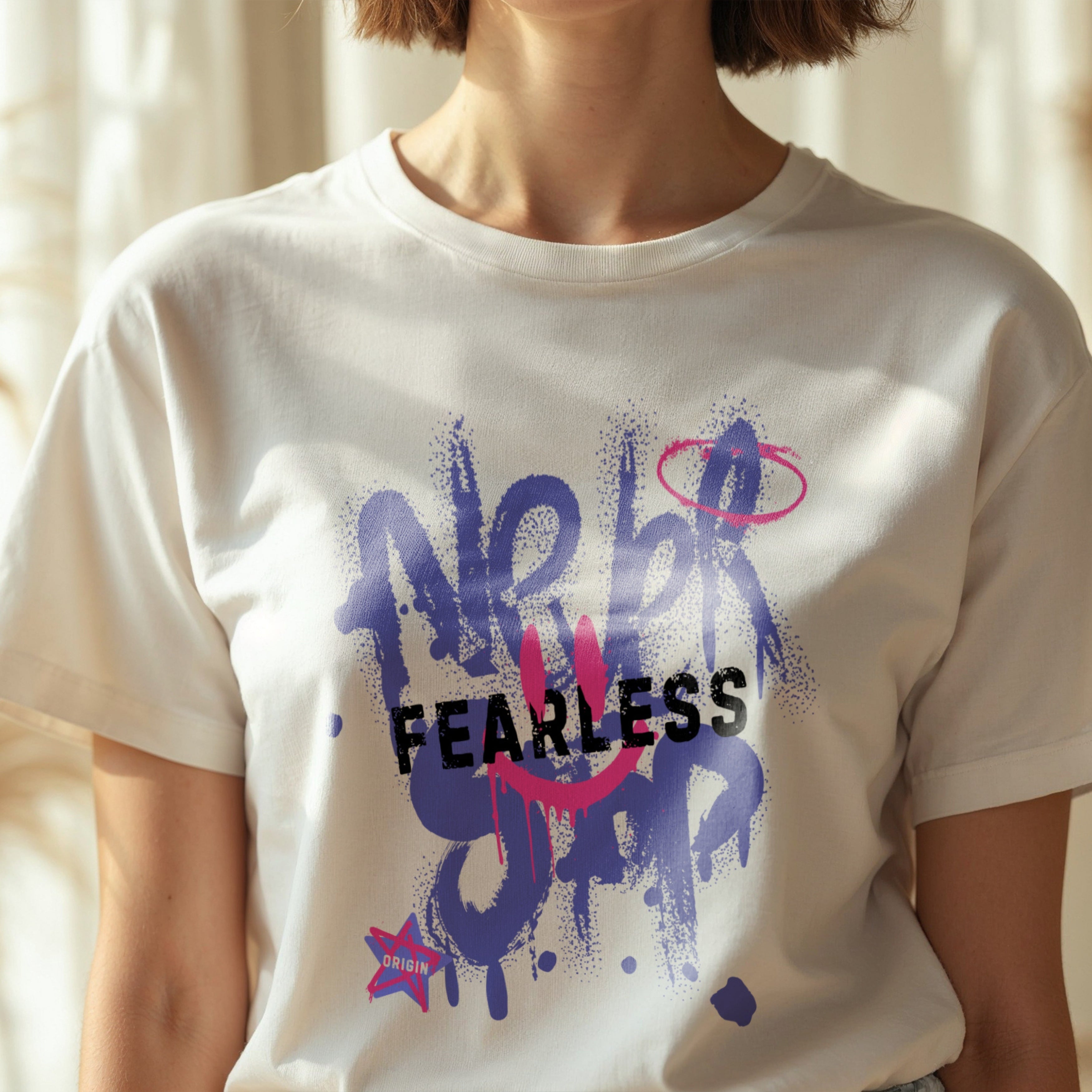 Never Fearless Origin - Graffiti Street Art Bold Expression Statement Artwork