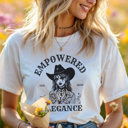 Empowered Elegance - Yee Haw Cowgirl Illustration Western Feminine Power Statement Artwork