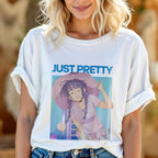 Just Pretty - Cute Anime Girl with Purple Braids Kawaii Aesthetic Illustration