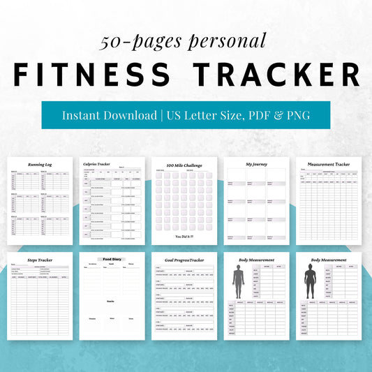 Fitness Planner & Trackers Bundle