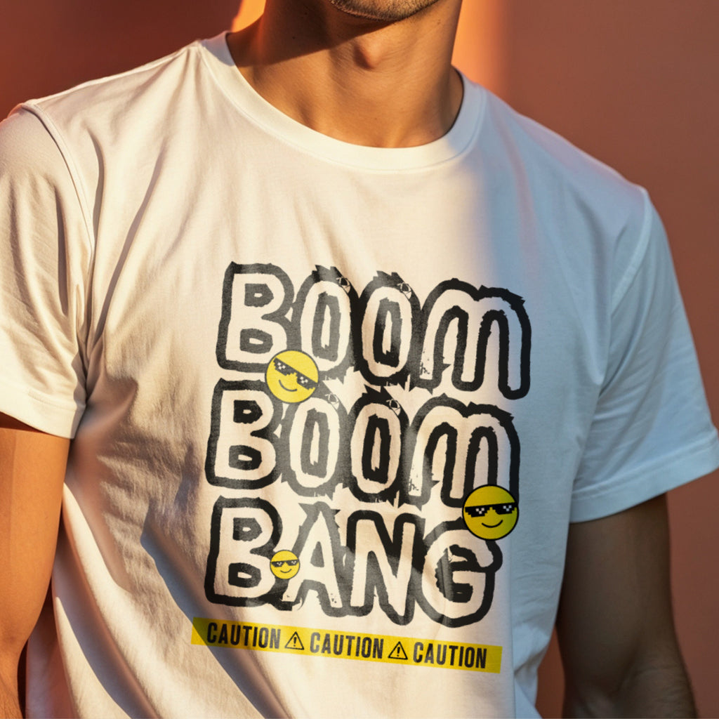 Boom Boom Bang - Funny Attitude Cool Emoji Statement Artwork