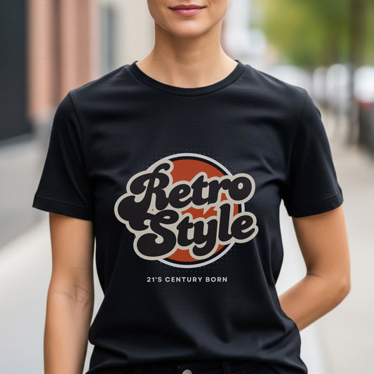 Retro Style 21st Century Born - Vintage Circle Nostalgia Modern Statement Artwork