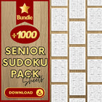 +1000 Senior Sudoku Pro Pack Bundle - 3 Levels