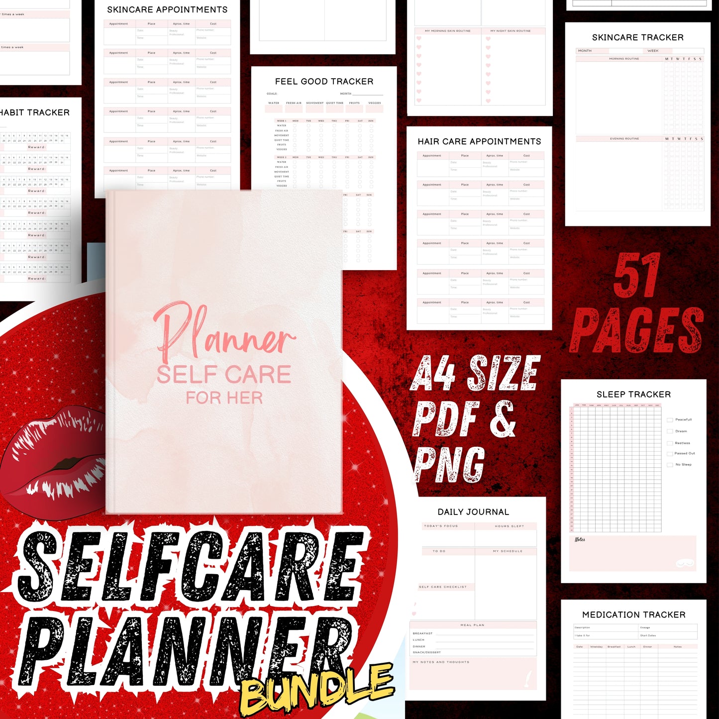 Self Care Planner Bundle For Her