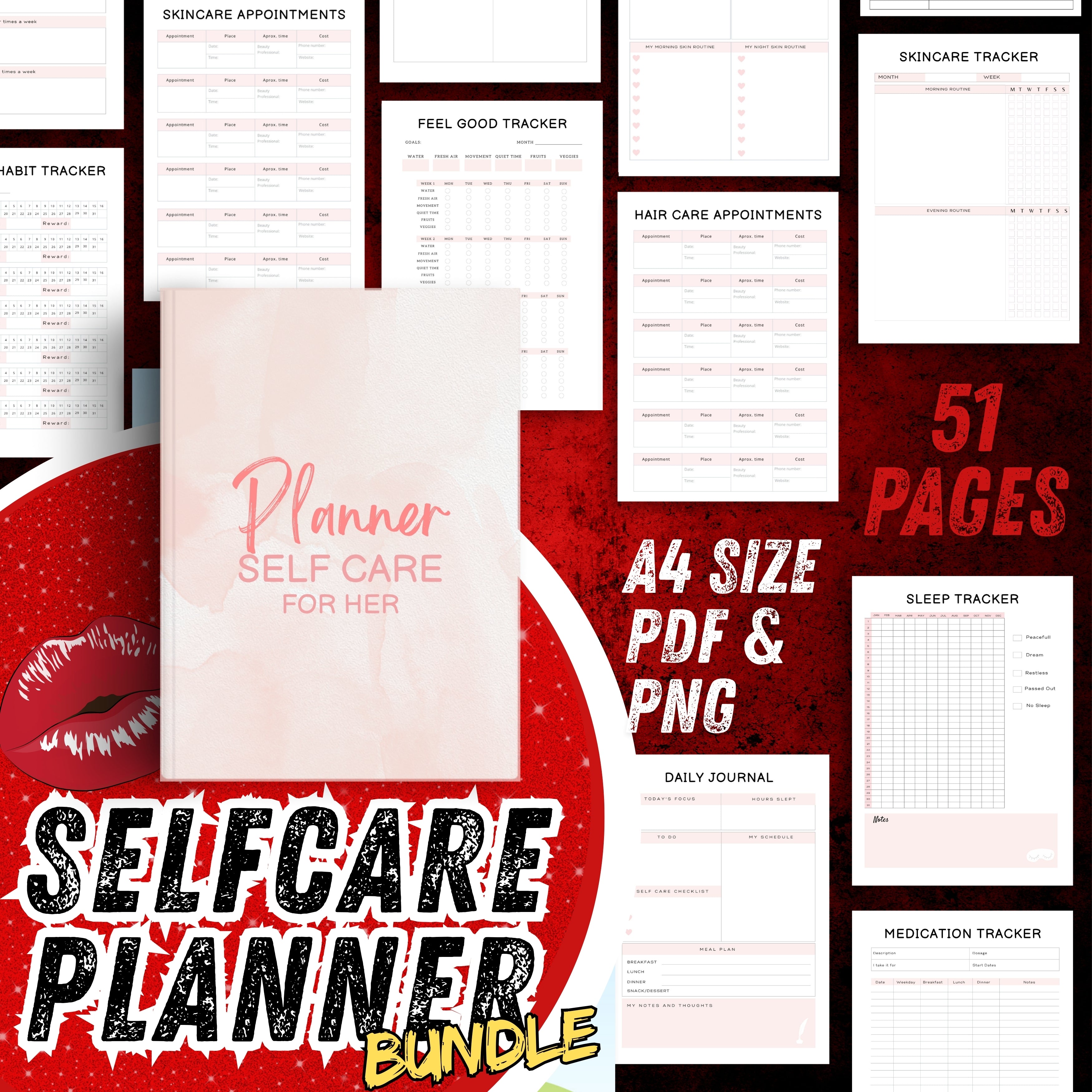 Self Care Planner Bundle For Her