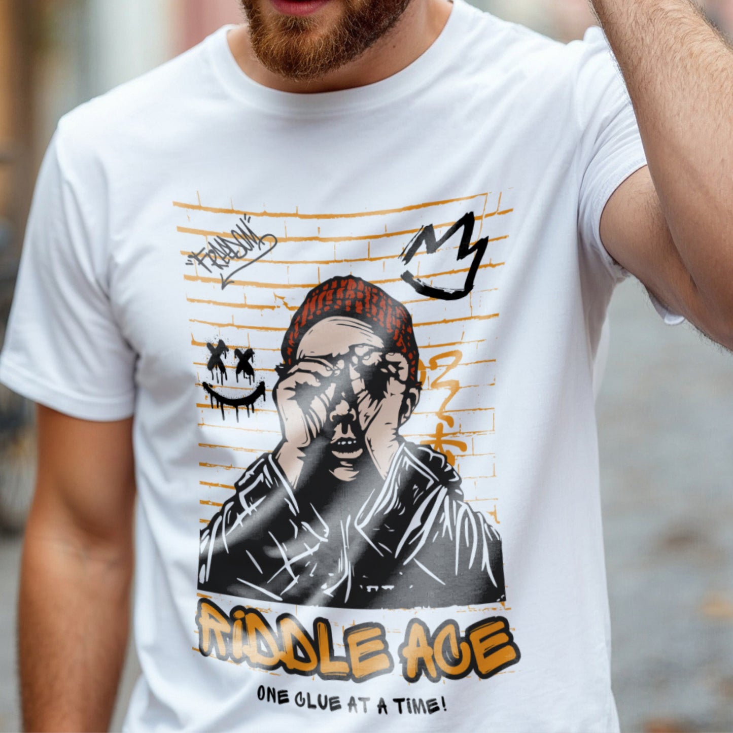 Riddle Age One Clue At A Time - Urban Graffiti Street Art Statement Artwork