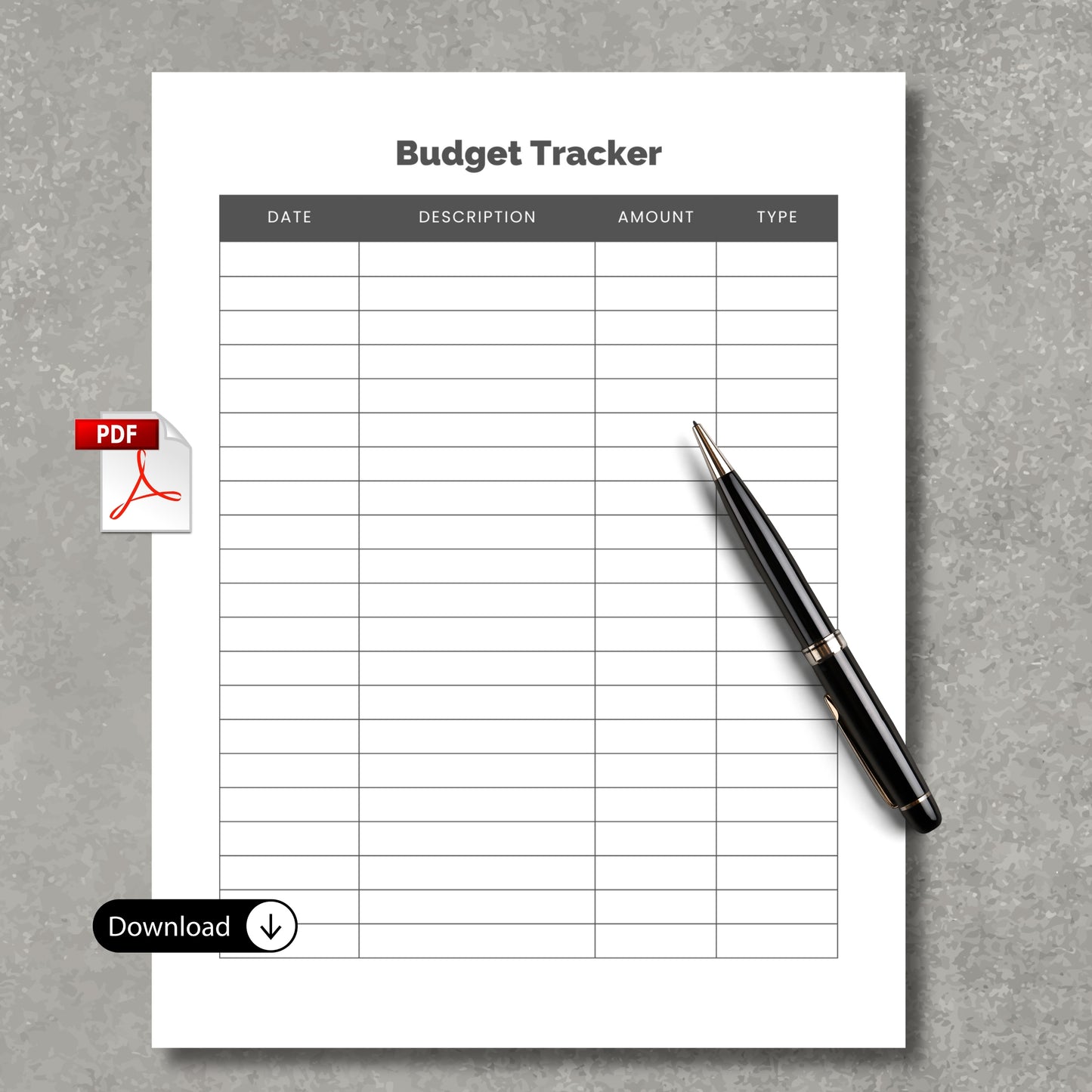 Budget Tracker PDF Paper