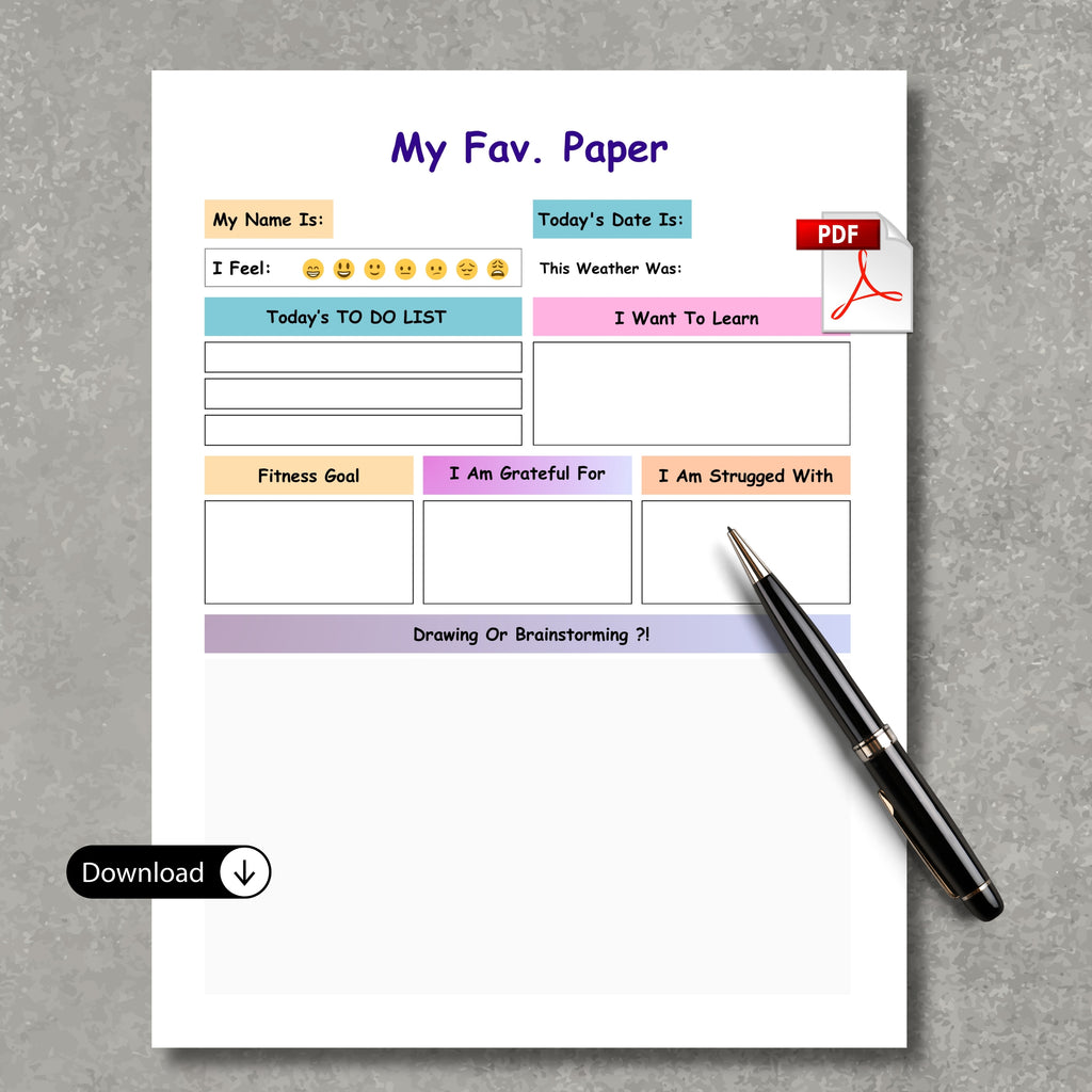 Kids Daily Journal PDF x2 Colors