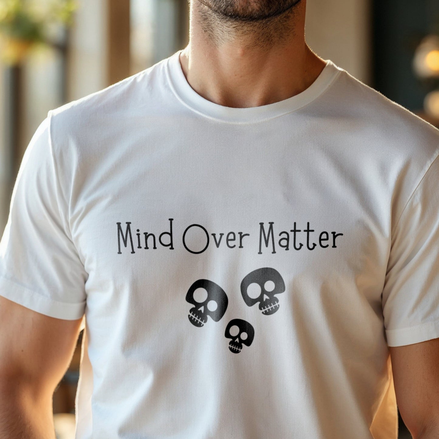 Mind Over Matter - Skull Philosophy Motivational Statement Artwork
