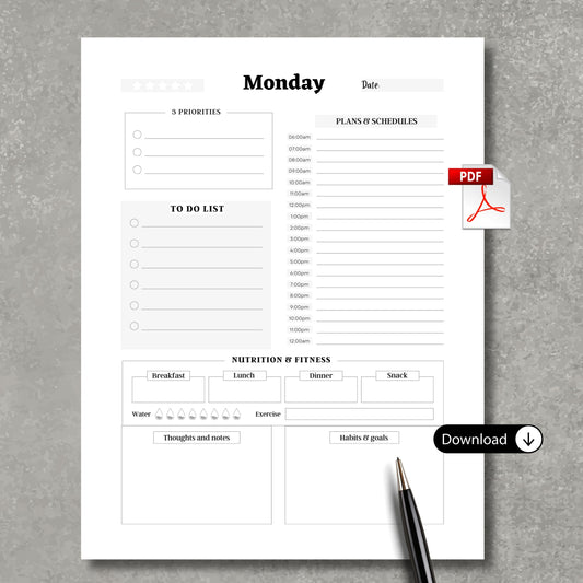 7 Days "Named" Daily Planner