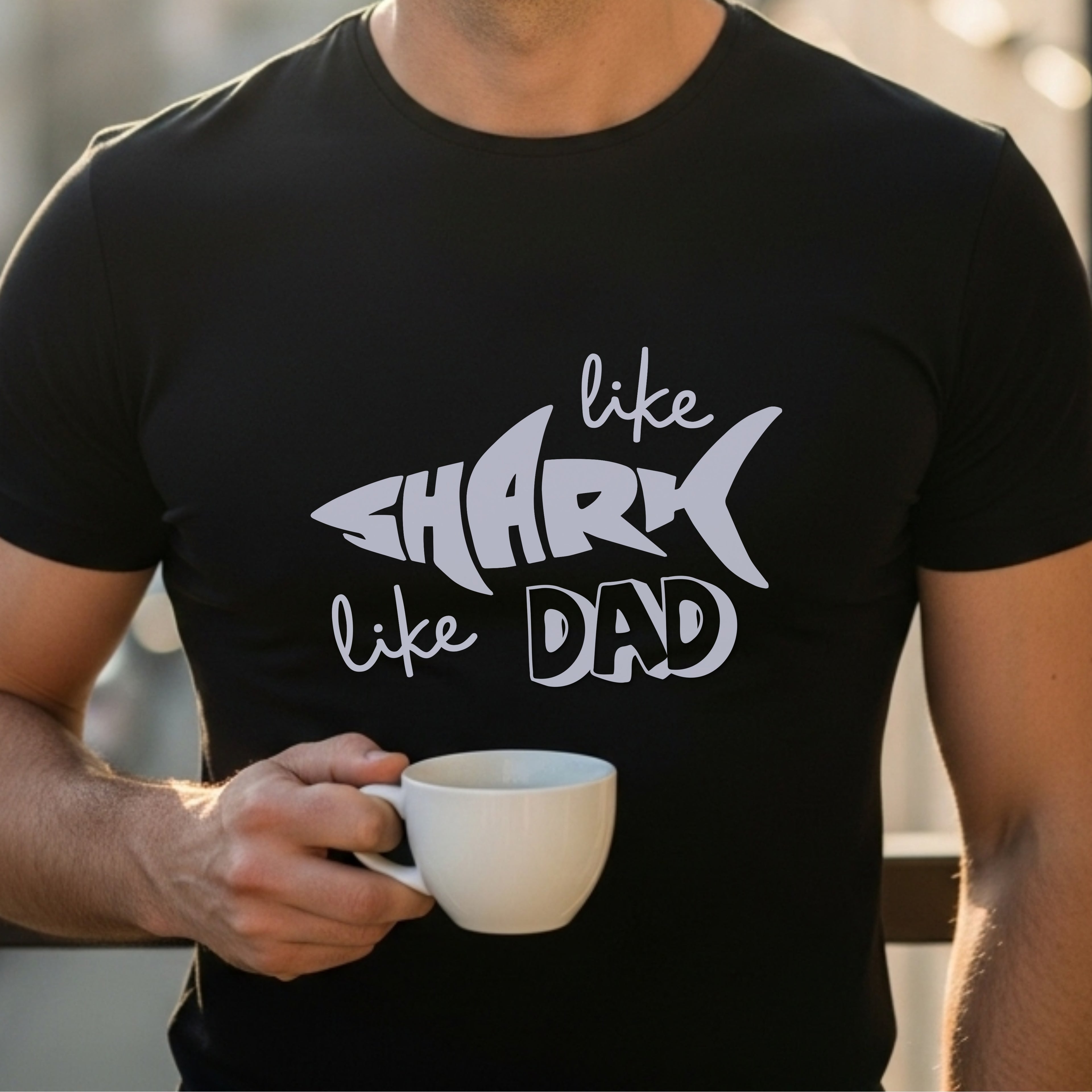 Like Shark Like Dad - Funny Father's Day Statement Artwork