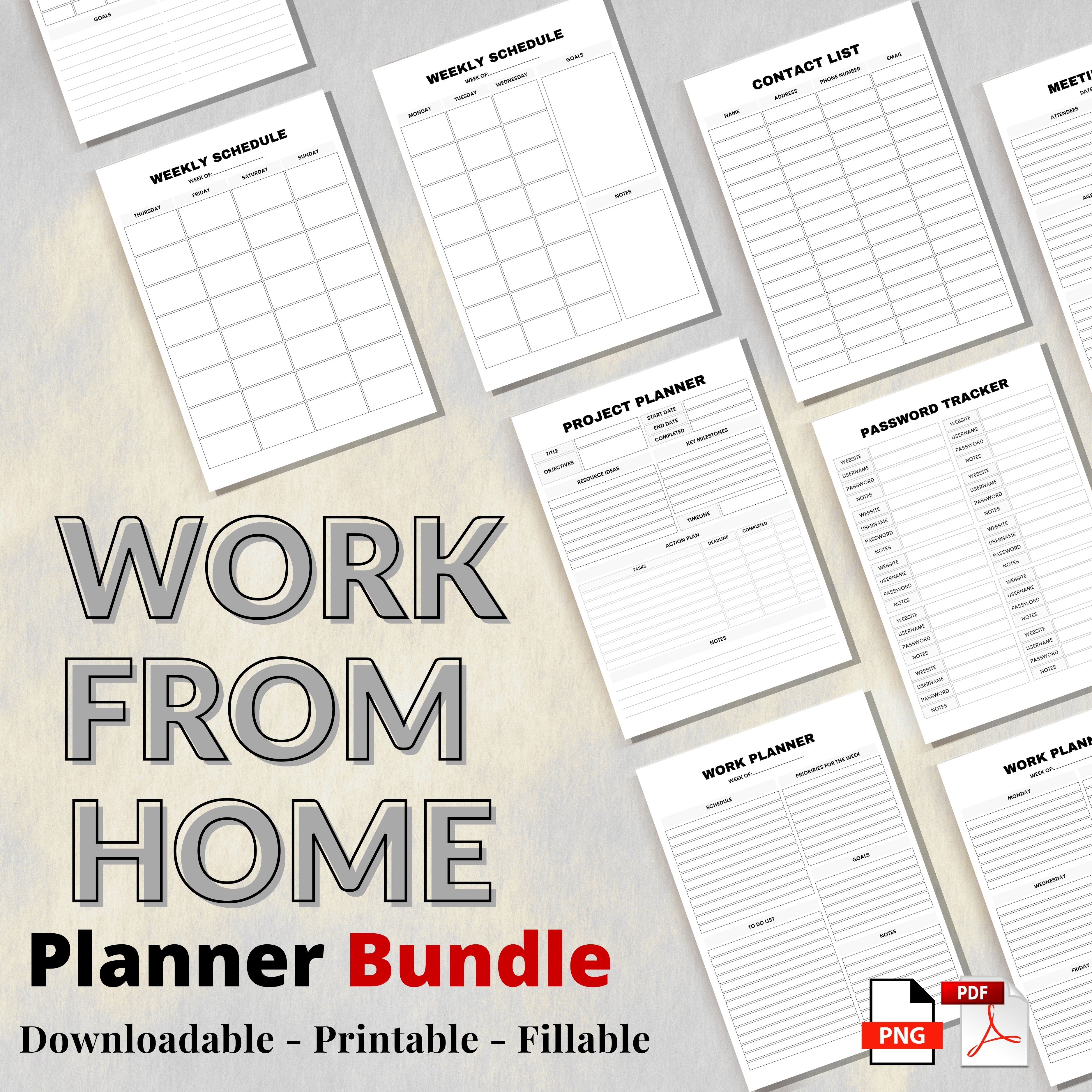 Work From Home Planner Bundle