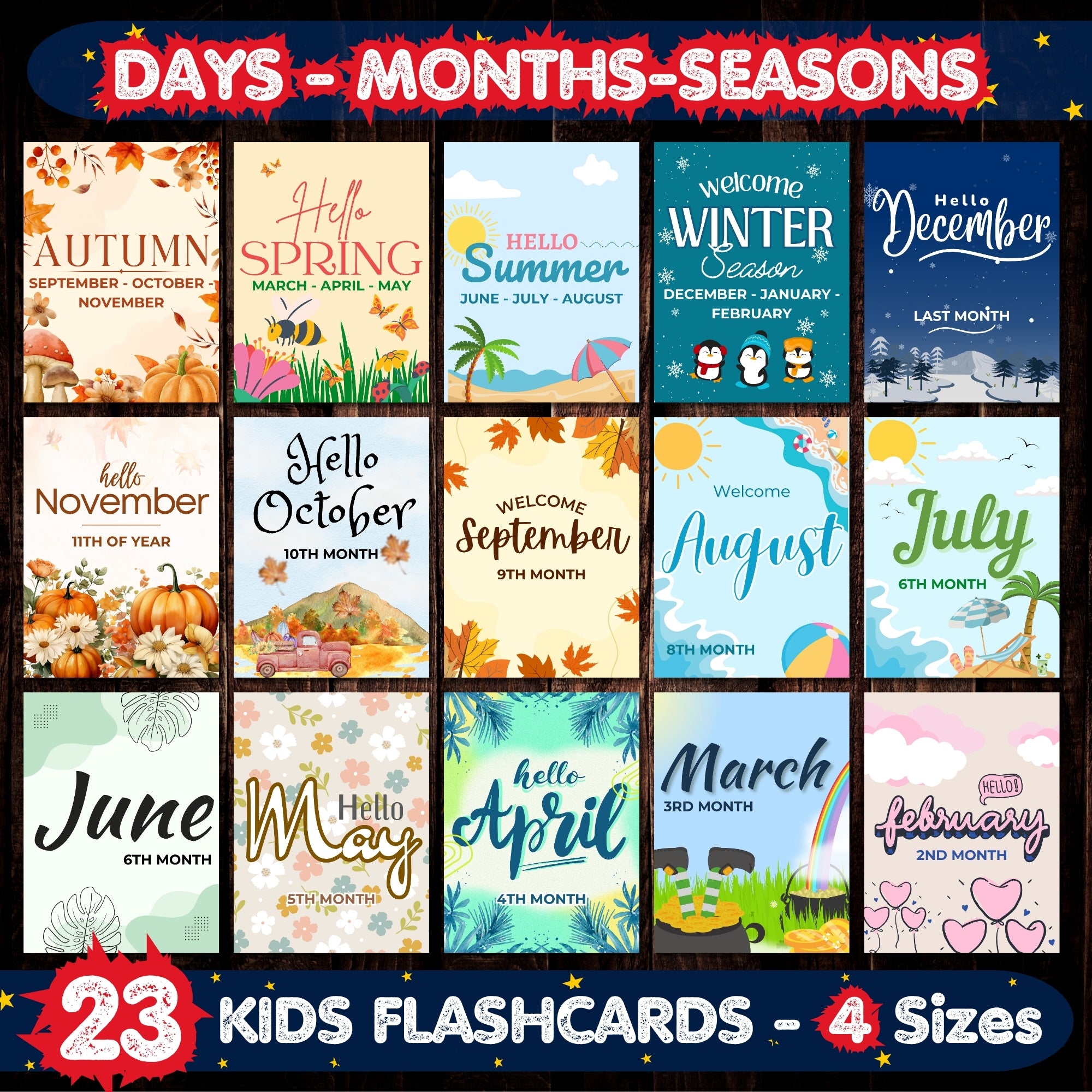 Days, Months and Seasons Flashcards
