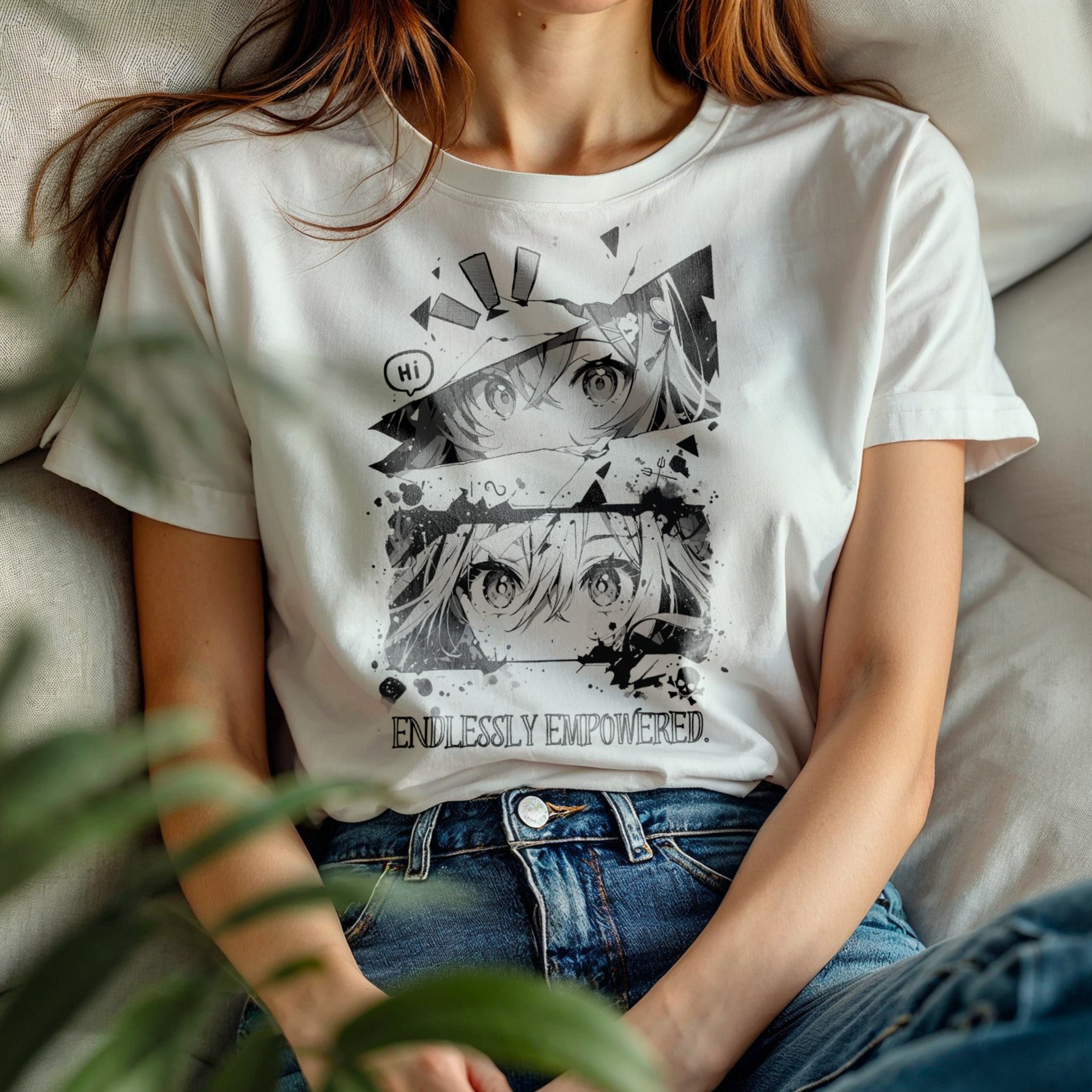 Endlessly Empowered - Anime Girl Duo Splatter Art Manga Strength Statement Artwork