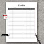 Work TIme Log Planner