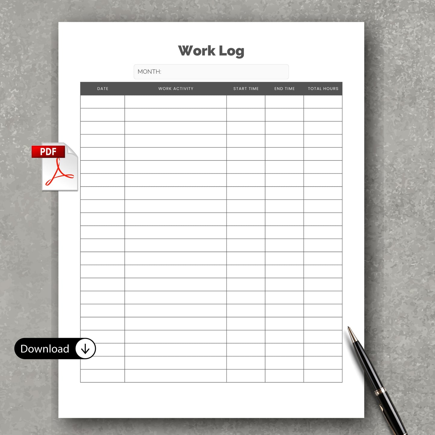 Work TIme Log Planner