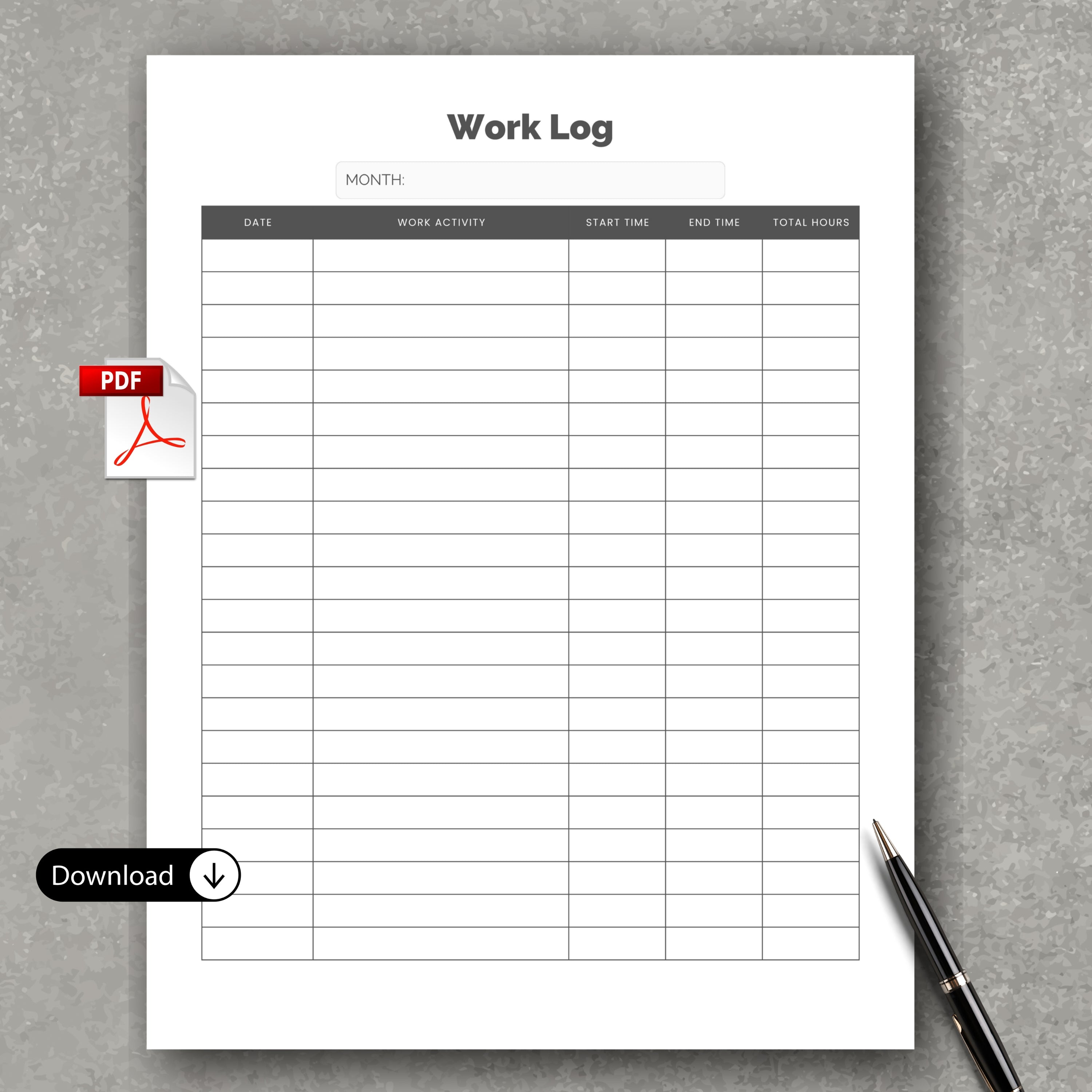 Work TIme Log Planner