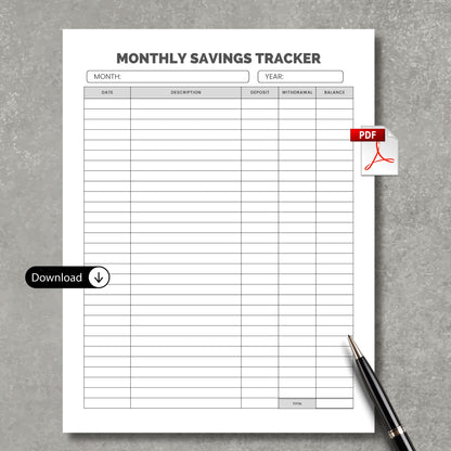 Monthly Saving Tracker