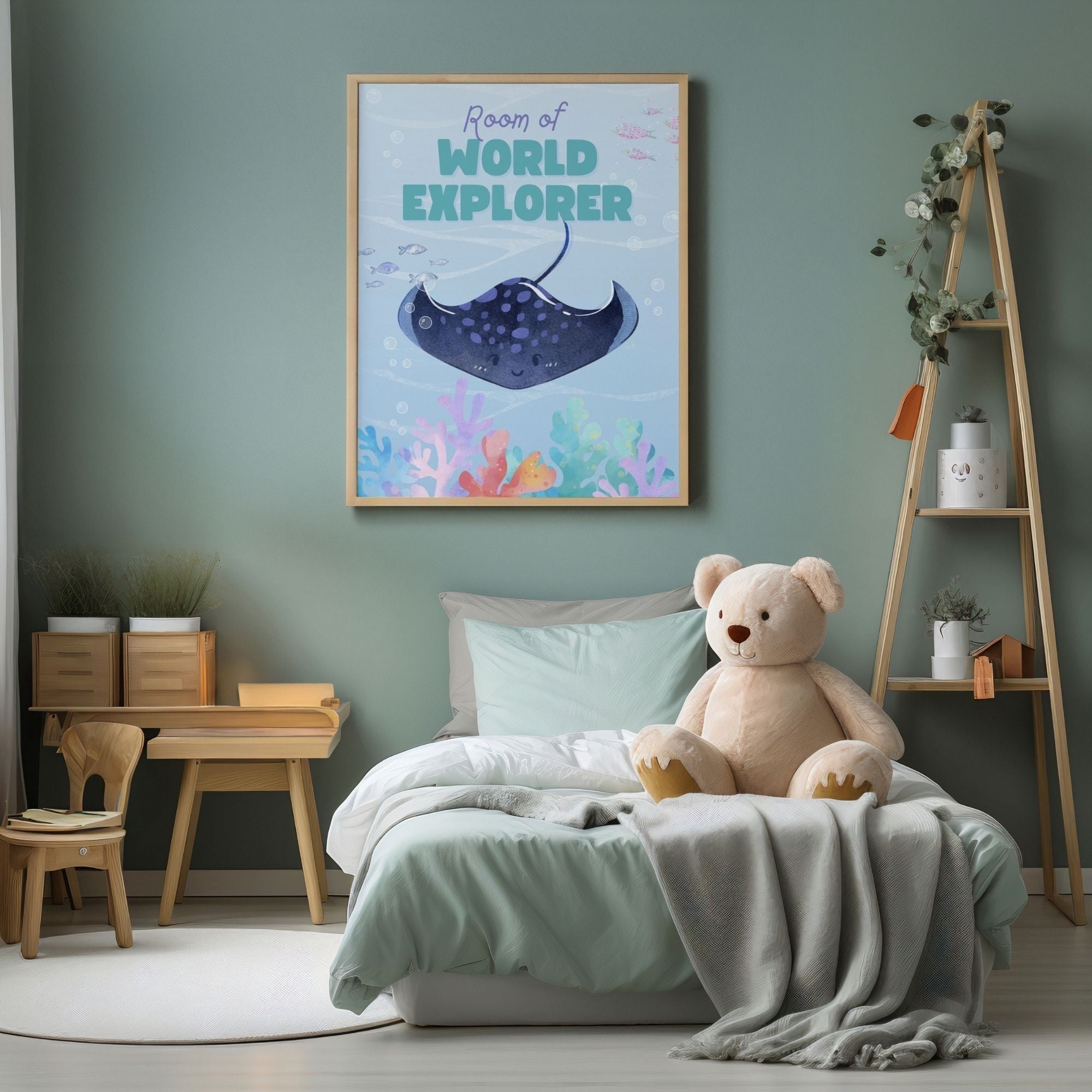 Room of World Explorer - Premium Ocean-Themed Wall Art for Children's Spaces