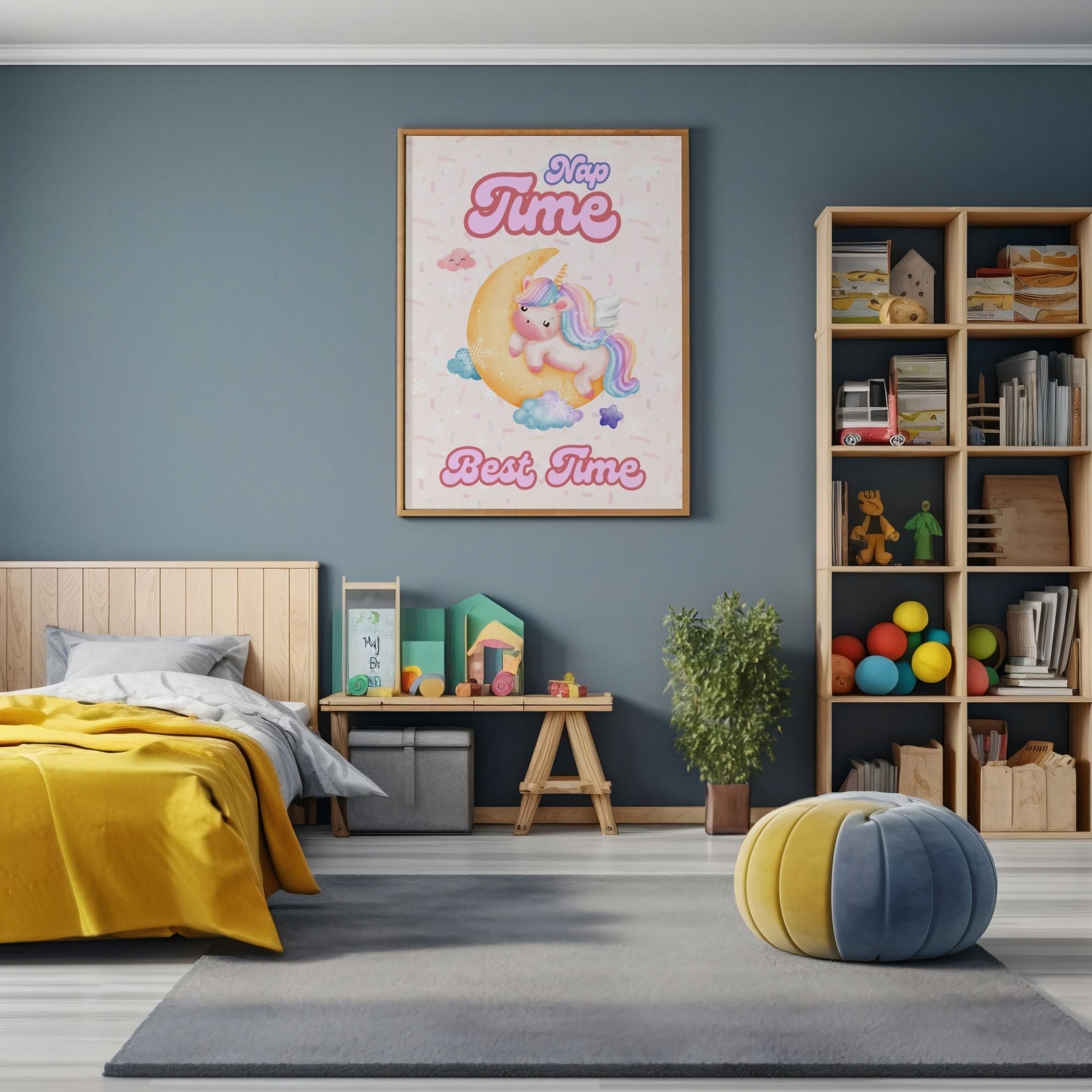 Nap Time Best Time - Dreamy Unicorn Nursery Wall Art